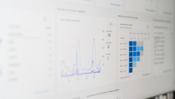 Computer screen showing data analytics interface with financial information
