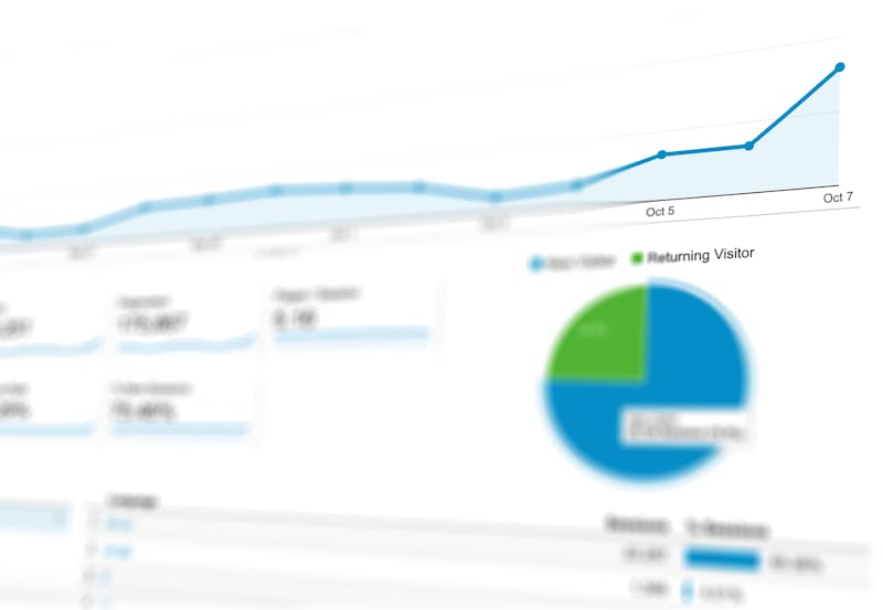 Abstract data analytics dashboard showing charts and graphs for financial analysis
